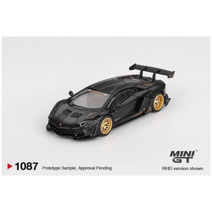Mini GT Lamborghini Aventador Limited Edition Matte Black #1087 1:64 Scale