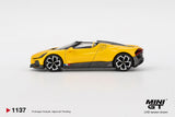 Mini GT (No-1137) Bugatti W16 Mistral Yellow 1:64 Scale Diecast Model Box / Blister