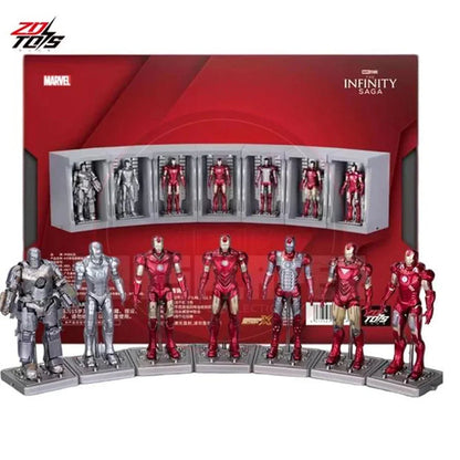 ZD Toys Marvel Infinity Saga Iron Man 4-Inch Action Figure with Hall of Armor Display Set Iron Man Collection (Code:1924)