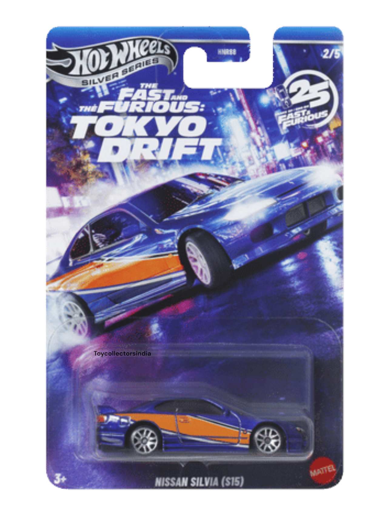 HotWheels Silver Series The Fast And Furious Tokyo Drift Nissan Silvia ( S15  ) Imported Card Art 1:64 Scale