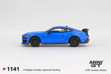 Mini GT (No-1141) Ford Mustang Dark Horse 2024 Grabber Blue 1:64 Scale Diecast Model Box / Blister