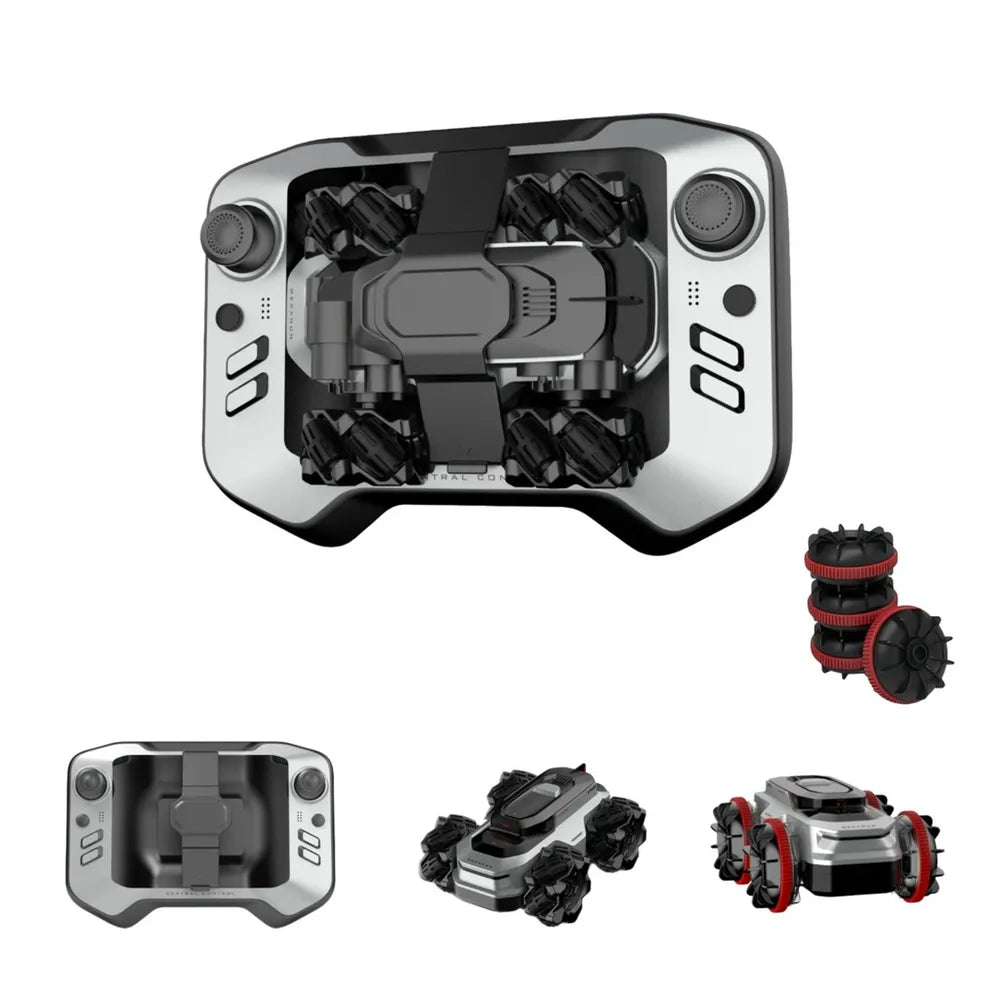 Amphibious Remote Control Car - Waterproof RC Stunt Car for Kids with 360° Spins, 50 Min Batteries,High-Speed, All-Terrain, One car with two kinds of wheels make more fun