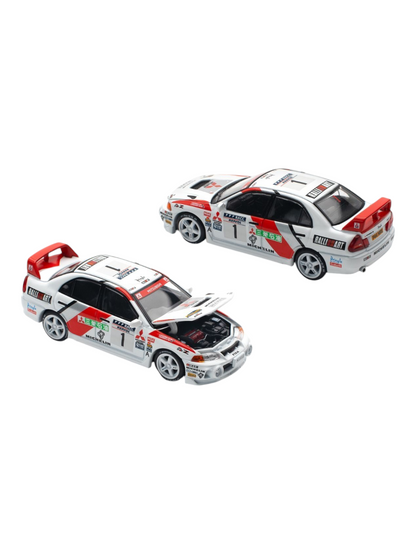Pop Race Mitsubishi Lancer Evolution IV 1977 Catalunya Rally Winner PR640165 1:64 Scale