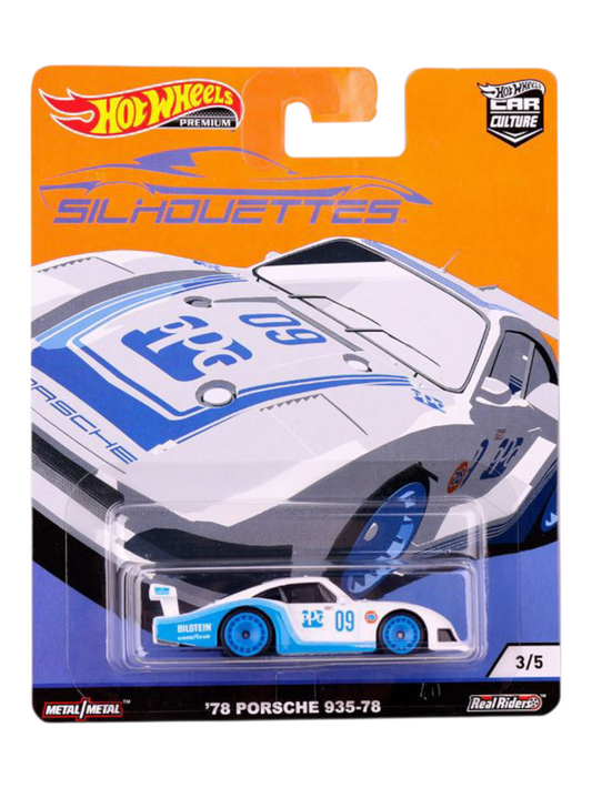 HotWheels Car Culture Silhouettes 78 Porsche 935-78 Imported Premium 1:64 Scale