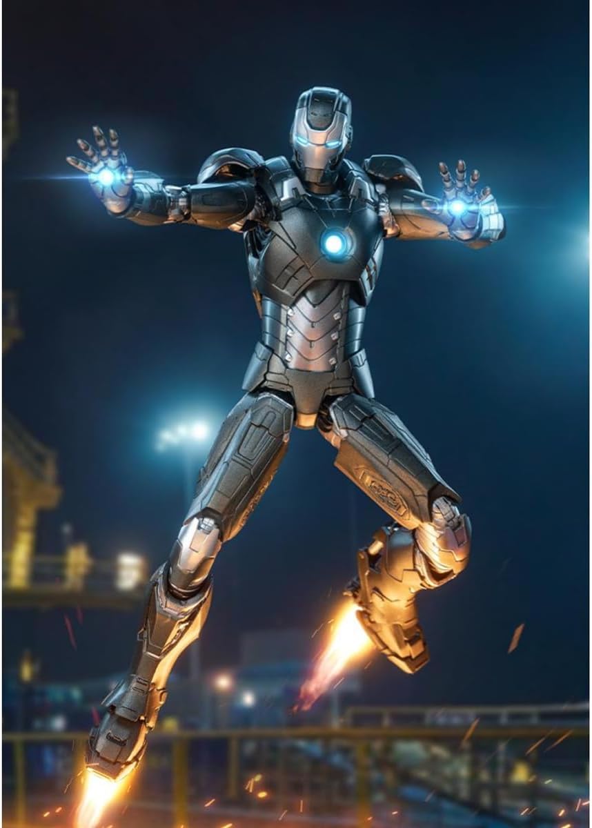 ZD Toys Marvel Studios Iron Man MK14 1:10 Scale Non-Light-Up Action Figure | Iron 3 Collectible with Interchangeable Hands & Effect Parts | Model 1906-14