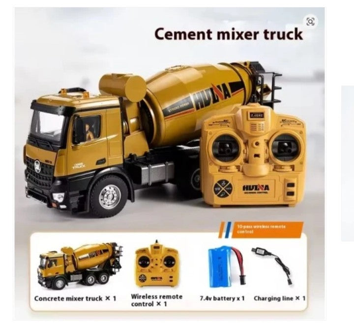 HUINA Engineering Vehicle 1574 RC Concrete Mixer Truck 1:14 Scale | 10 Functions | Remote Control Construction Model