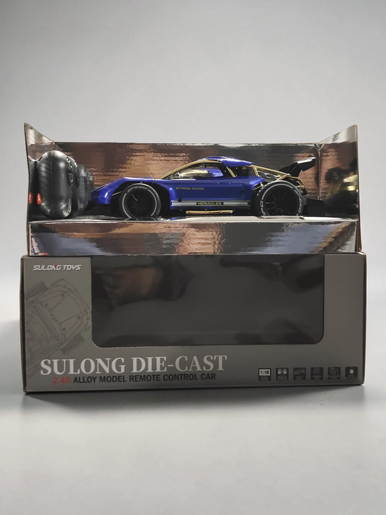 SULONG RC CAR 2.4G Alloy Model Remote Control Car 1:16 Scale Rubber Tires , Rechargeable battery