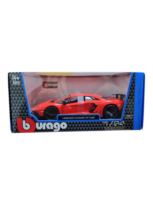 Bburago Lamborghini Aventador SV Coupe (Red) 1:24 Scale