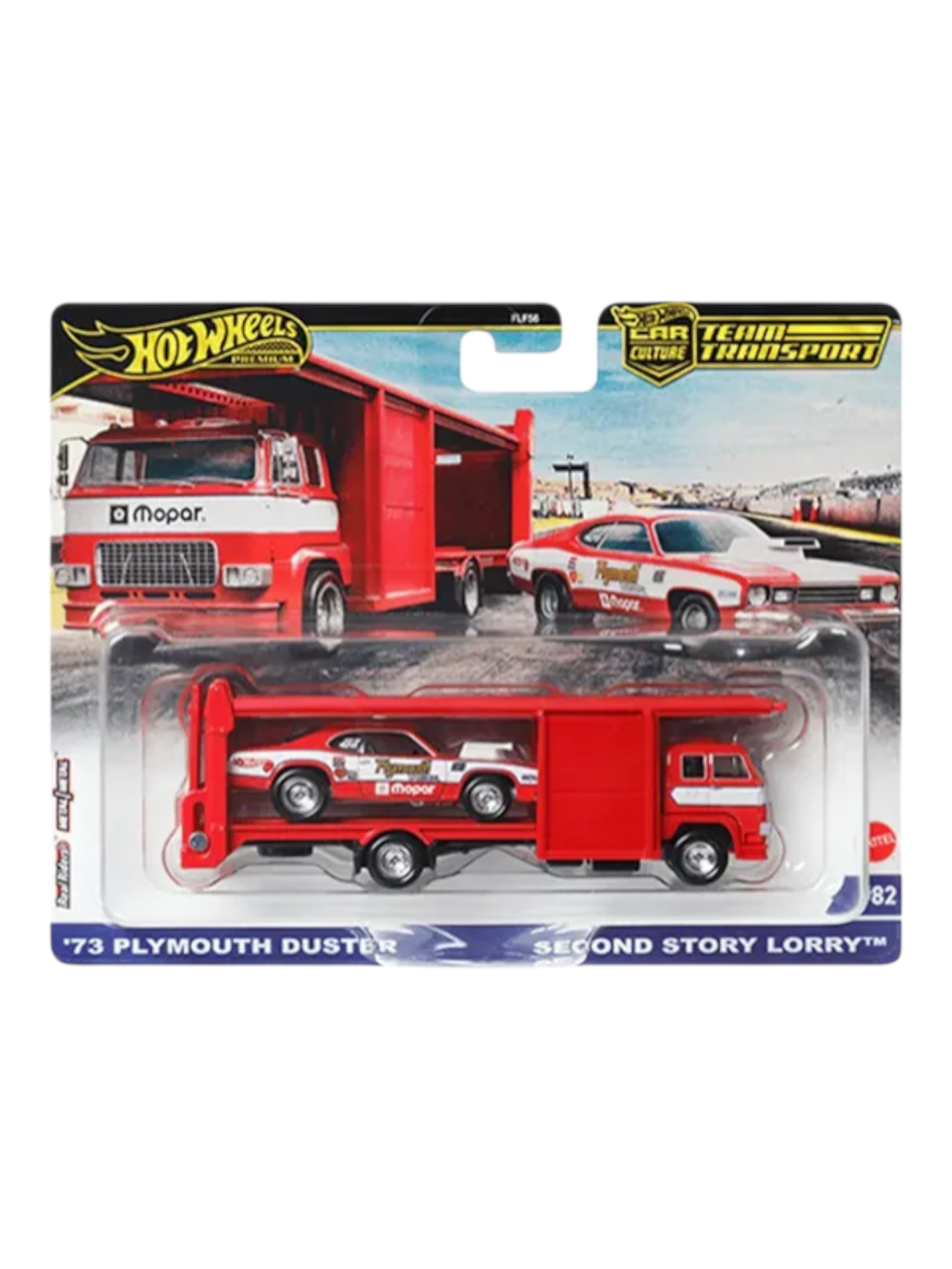 Hotwheels CAR Culture  73 Plymouth Duster Second Story Lorry Imported team transport 1:64 Scale