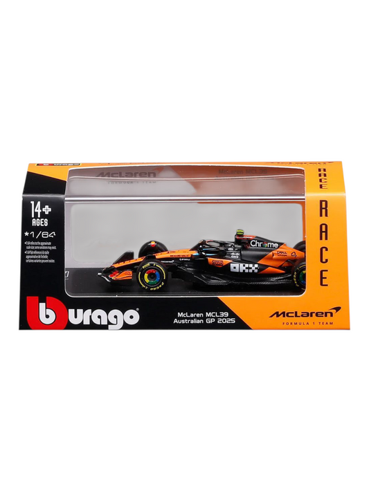 Bburago Formula 1 (F1) 2025 Mclaren MCL39 Lando Norris No-4 1:64 Scale