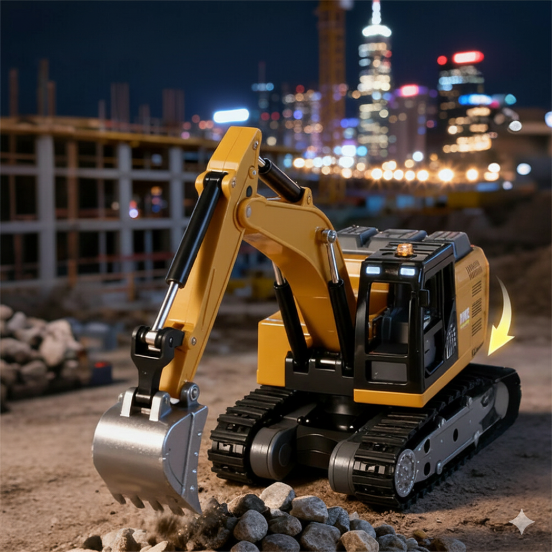 Engineering Remote Control Excavator toy (RC) Realistic Alloy 1:64 Scale