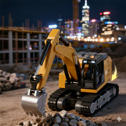 Engineering Remote Control Excavator toy (RC) Realistic Alloy 1:64 Scale
