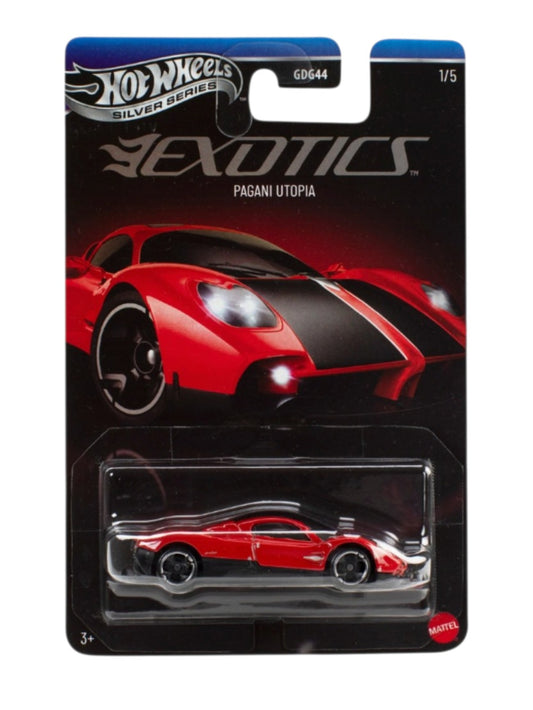 HotWheels Silver Series EXOTICS "Pagani Utopia Imported Card Art Mainline 1:64 Scale