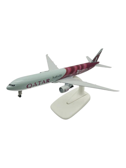 Aircraft 'Qatar Fifa World Cup Qatar2022 A7-BEB Diecast 20cm' Scale Airplane (No.315) Display Stand With Landing Wheels