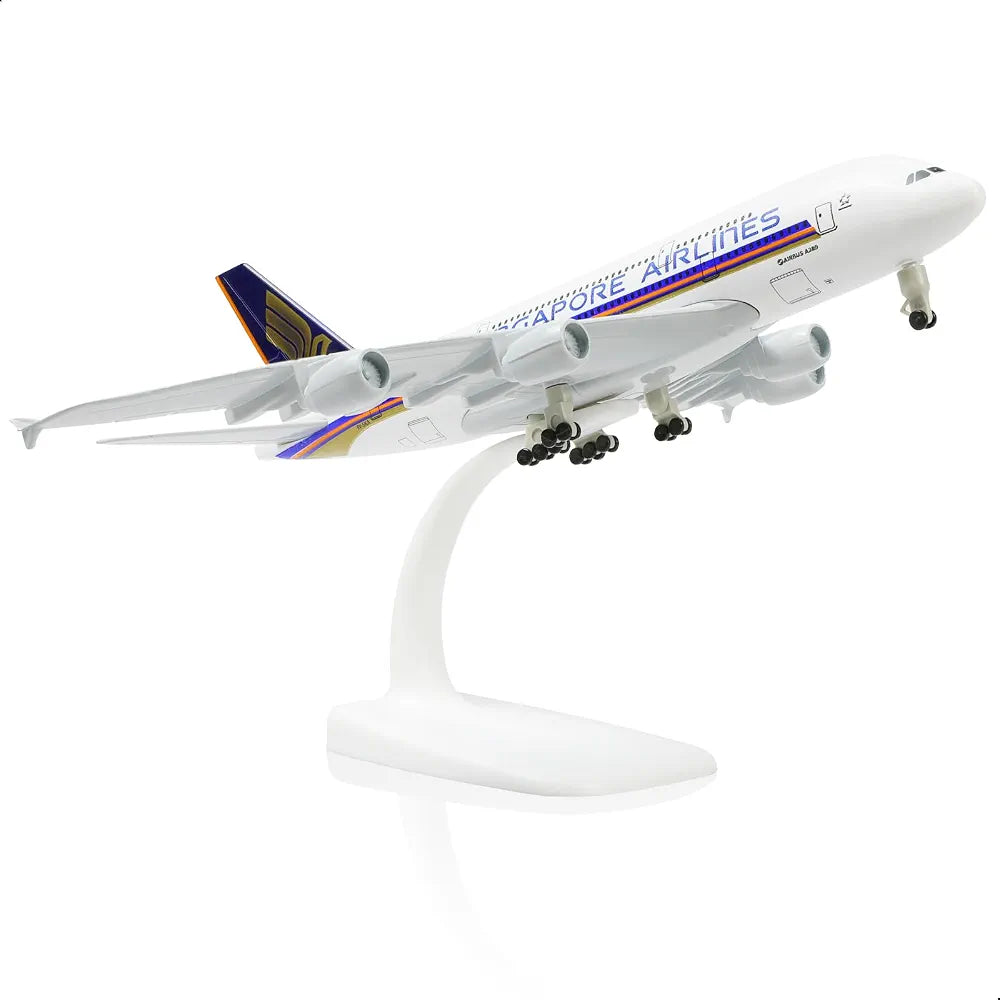 Aircraft Singapore Airlines A380 Airbus 9V-SKA Diecast Airplane (No.307) Model 22cm" Scale  Display Stand With Landing Wheels