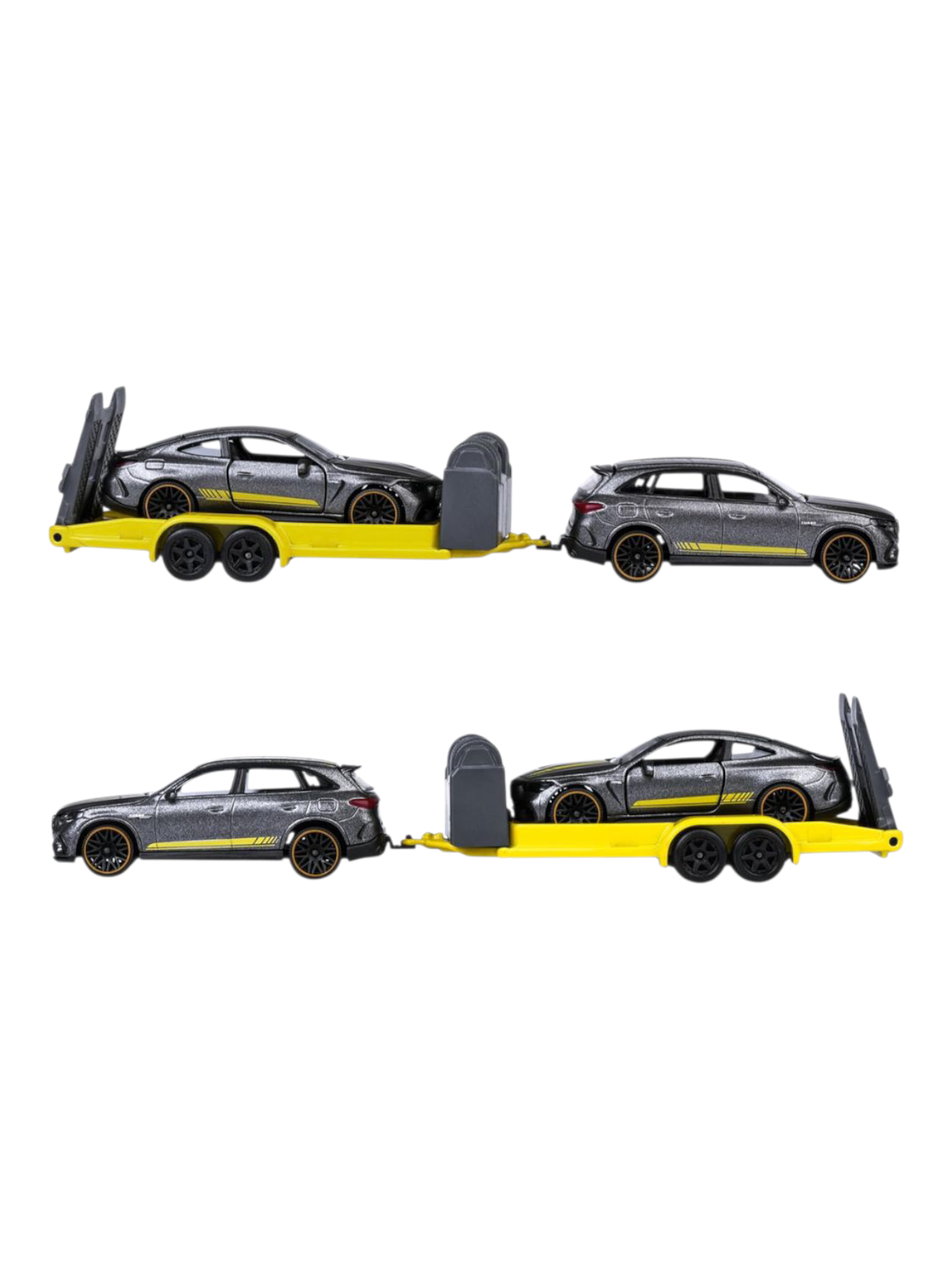 Majorette: Mercedes-AMG Deluxe Trailer - GLC 63 S + CLE 53/1:64 Scale / Code - 8502103000
