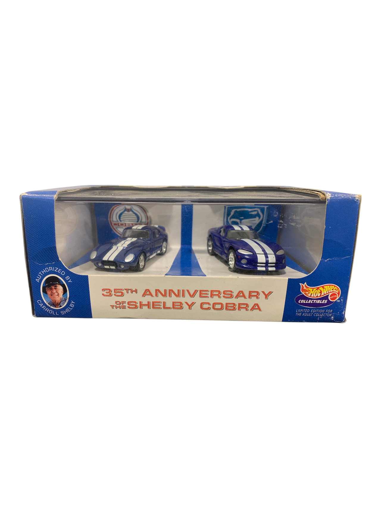 HotWheels 35th Anniversary Of The Shelby Cobra 1965 Cobra Daytona and 1997 Dodge Viper GTS 2 Pack 1:64 Scale (Limited Edition No -B2330)