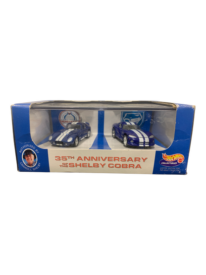 HotWheels 35th Anniversary Of The Shelby Cobra 1965 Cobra Daytona and 1997 Dodge Viper GTS 2 Pack 1:64 Scale (Limited Edition No -B2330)
