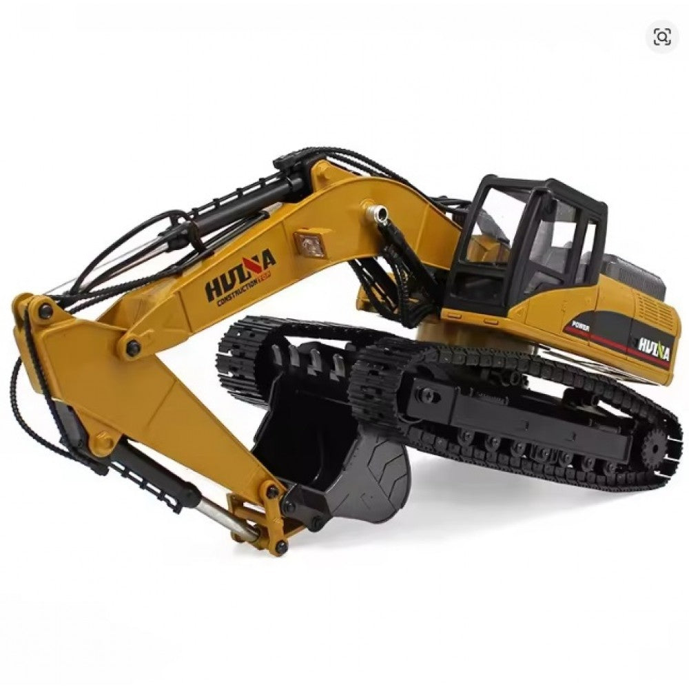 Huina Toys 1535 Excavator With 15 Functions 1:14 Scale Rechargeable Battery Playtime 20 to 30 minutes 2.4GHz Frequency Realistic Light and sound Remote Control Truck RC