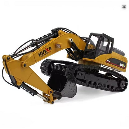 Huina Toys 1535 Excavator With 15 Functions 1:14 Scale Rechargeable Battery Playtime 20 to 30 minutes 2.4GHz Frequency Realistic Light and sound Remote Control Truck RC