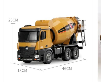 HUINA Engineering Vehicle 1574 RC Concrete Mixer Truck 1:14 Scale | 10 Functions | Remote Control Construction Model