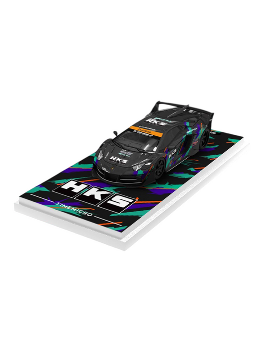 Time Micro Lamborghini Aventador GT EVO HKS Livery 1:64 Scale (With Acrylic Case)
