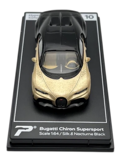 Postercars Bugatti Chiron Supersport Hypercar League Collection 1:64 Scale / Silk & Nocturne Black No . 10