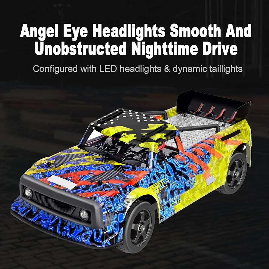 Power Drift RC Car 2.4 Ghz Remote Control, RTR 4WD, Lghit Effect When Braking Alloy Gear Adjustable Metal Hydraulic Shock Absorber 1:12 Scale Remote Control Rechargeable