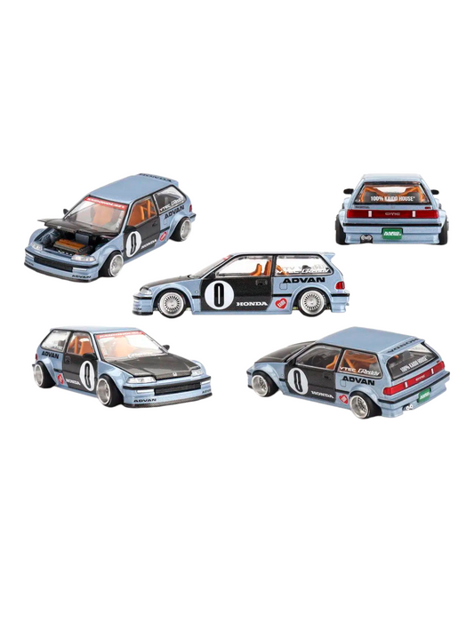 Mini GT Kaido House KHMJ 179 Honda Civic (EF) Kaido Roulette V1 Code-179 1:64 Scale