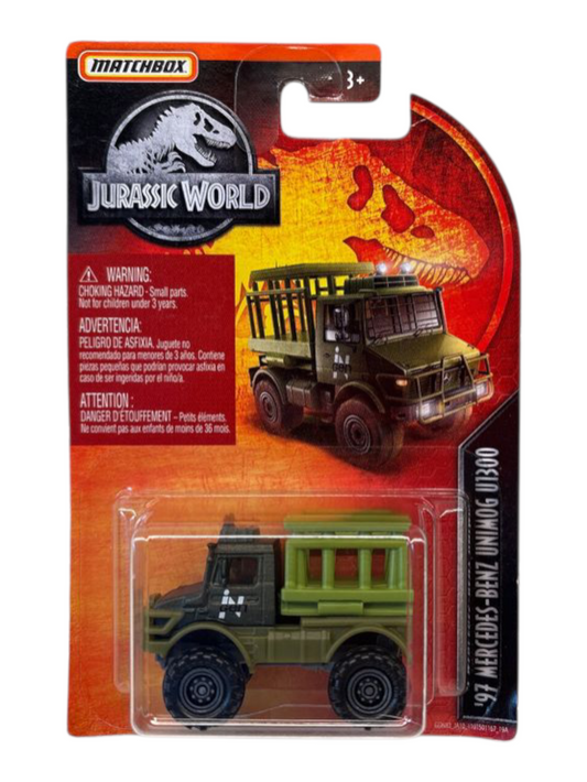 Matchbox Jurassic World 97 Mercedes Benz unimog U1300 Imported Mainline 1:64 Scale
