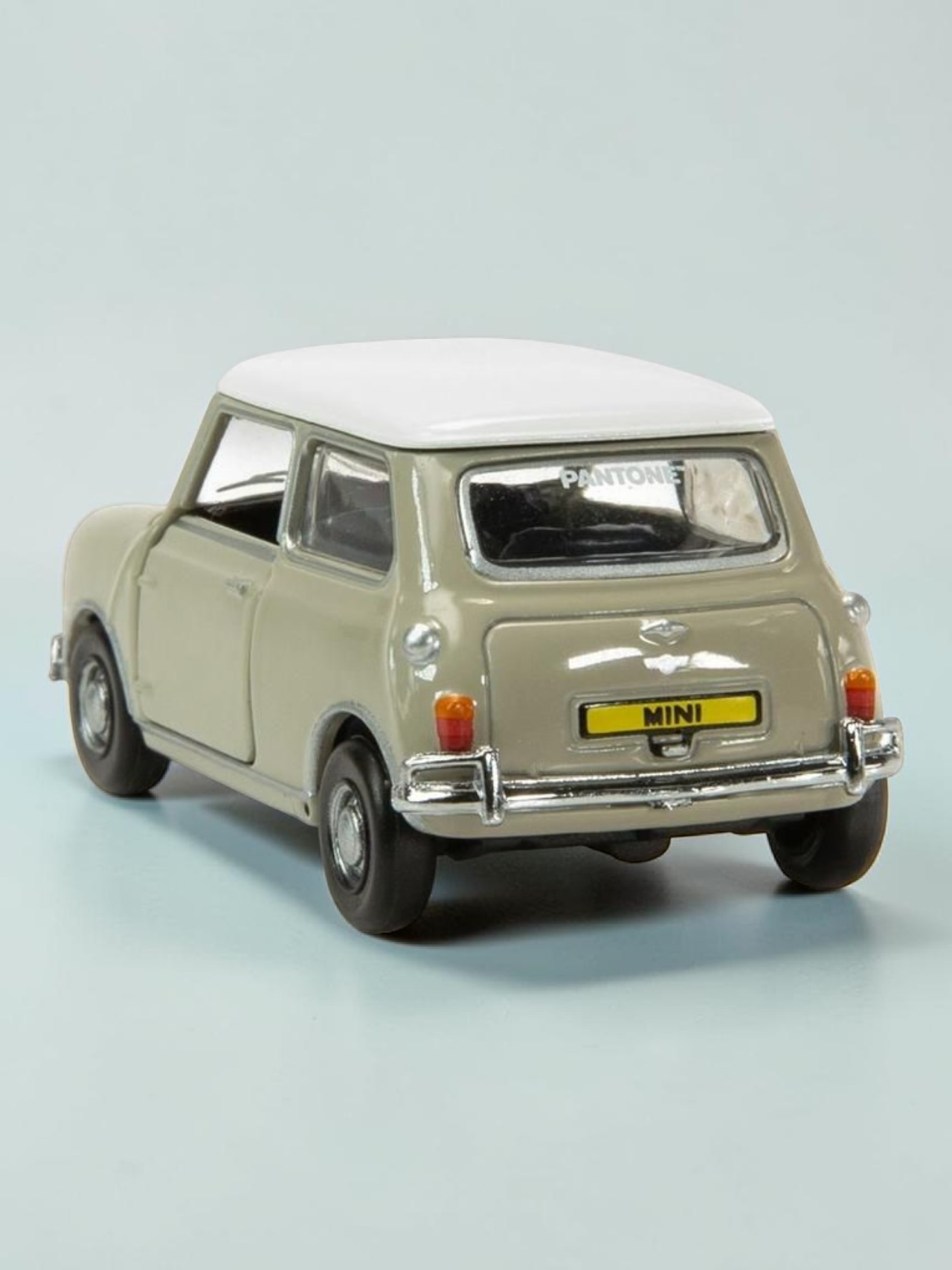 TINY PANTONE Mini Cooper Diecast Model Car – Classic Olive Green Mini | Vintage Collectible Toy with Display Box 1:50 Scale