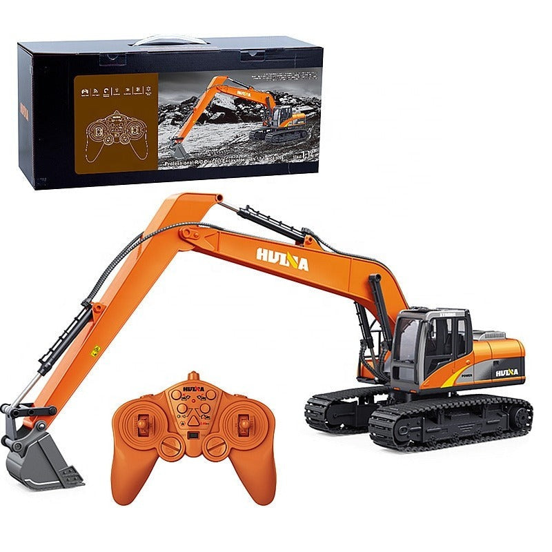 Huina 1551 Long RC Excavator With 15 Functions 2.4GHz Frequency Simulation Manipulation Realistic Light Sound High capacity Battery Includes 1:14 Scale die-cast Model Remote control