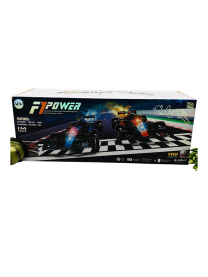 F1 Power Rc Formula Racing Car 2.4GHz Rechargeable Battery Top Speed 25-35 Km / H Running Battery 15 / 20 Minutes With Smok Remote Control Car 1:14 Scale Blue / Red