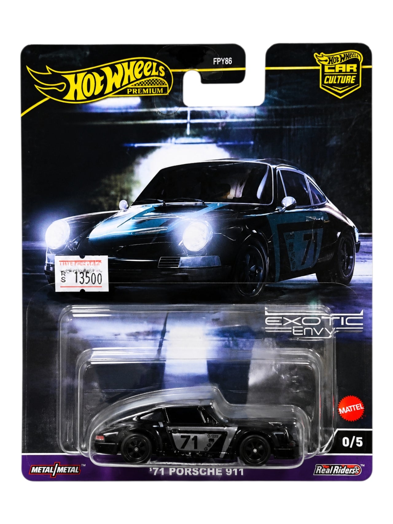 HotWheels '71 Porsche 911 Car Culture Exotic Envy Diecast Metal With Rubber Wheels Premium car 1:64 Scale