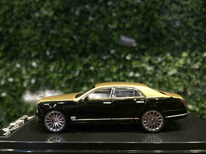SC Art Bentley Mulsanne Diecast Car Model 1:64 Scale Black & Gold Luxury Edition