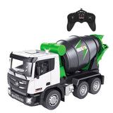 Huina Toys 657 Engineering Remote Control Truck Mixer 9 Channel Including, 2.4Ghz , 3.7 V Battery, With Chargeable 1:18 Scale Flashing LED Working Lights High-Quality Alloy Metal & ABS Construction