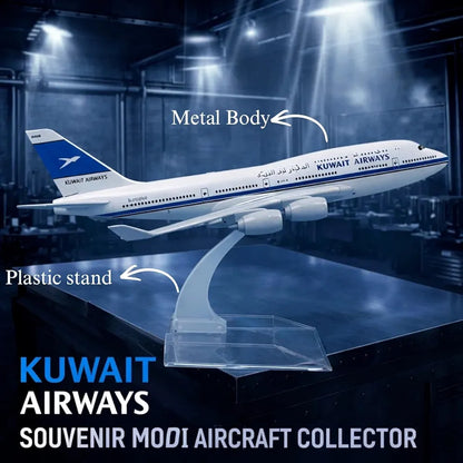 Aircraft Model Western Era Kuwait Airways B747 1:300 Scale Model | 16cm Metal  Airplane (Code 129)