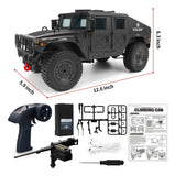 Climbing Car 2.4 GHz Control System, Model Car Door Can Be Opened Trunk is Open, Bettery Compartment Metal Chassis Side Guard Full Scale Simulation 4×4 1:14 Scale Remote Control rc