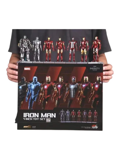 Marvel Studios : The Infinity Saga 4 Inch Scale Iron Man Collection Figures Set of 7 by ZD Toys