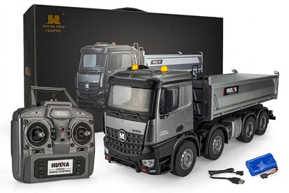 Huina Toys 1536 PRO 1:14 Scale RC Alloy Dump Truck 13 Function 2.4GHz (Remote Control) Truck Heavy Duty Construction Vehicle With Metal Dump LED Light