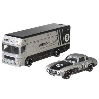 Hotwheels carr Culture Mercedes Benz 300 sl euro hauler imported team transport 1:64 Scale