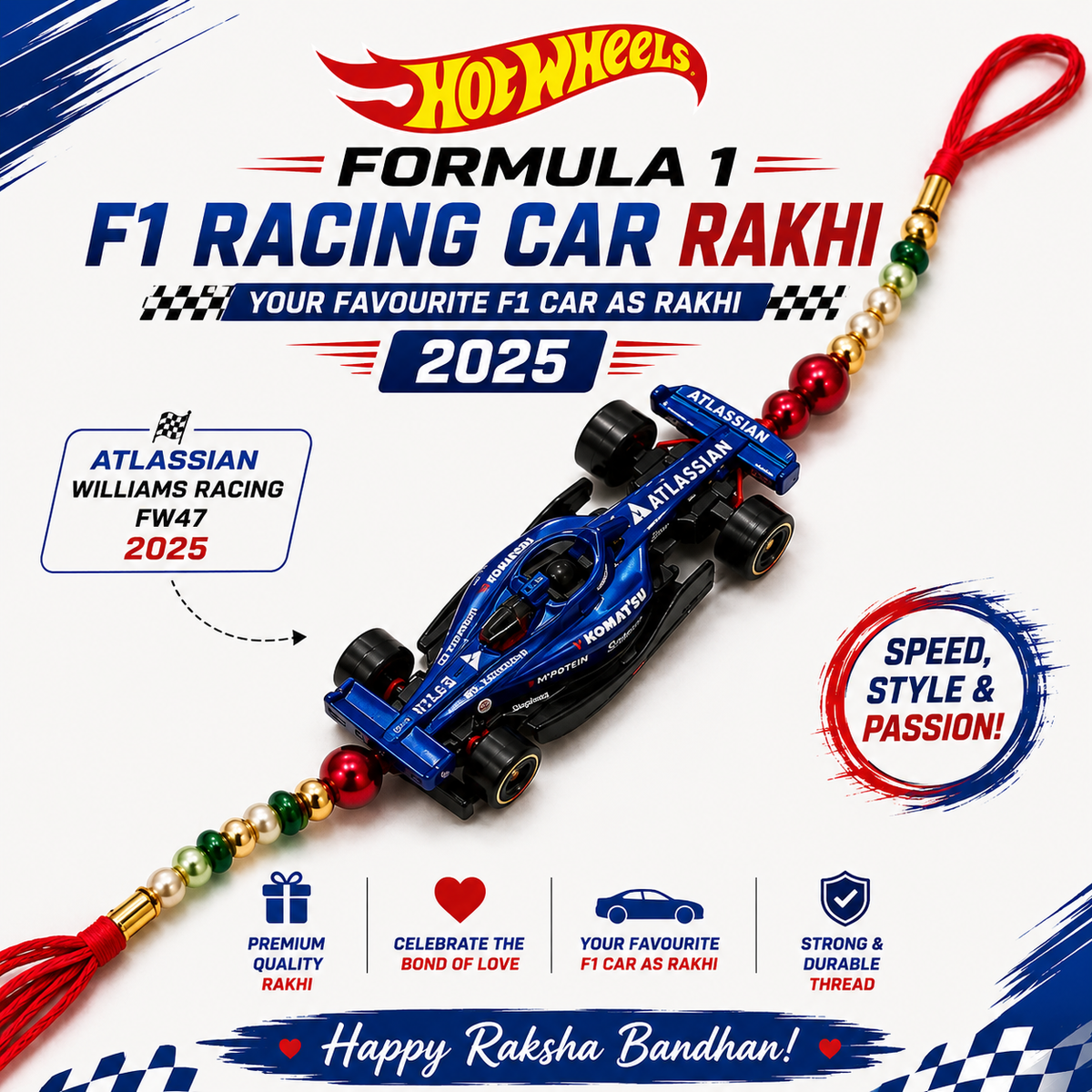 Hotwheels Formula 1 Rakhi – 2024 & 2025 Collection | 5 Cars / 10 Cars Pack | Select Your Variant