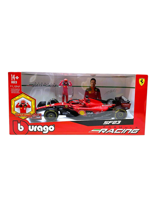 Bburago Formula 1 (F1) Ferrari SF-23 #16 Charles Leclerc Diecast 1:24 Scale