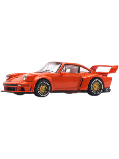 POP RACE PR64-131 SINGER DLS TURBO STUDY PORSCHE 911 Orange 1/64 SCALE