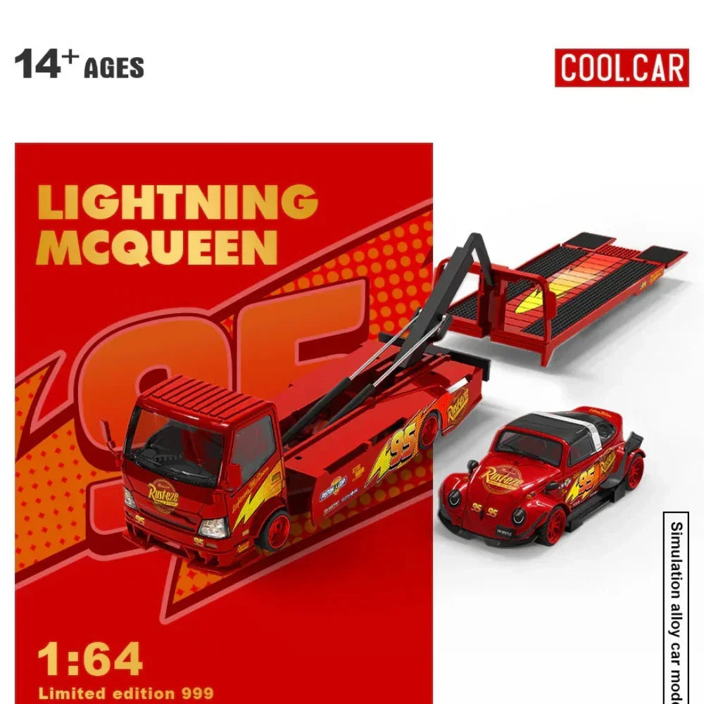 Cool Car Simulated Alloy Car Model Lightning Mcqueen Livery 1:64 Scale Diecast Truck