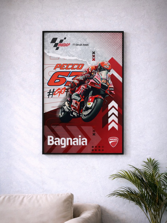PECCO BAGNAIA | MOTOGP RACING #27| BIKE POSTER (A4 Size)