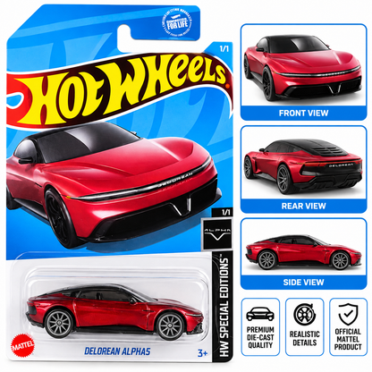 Hotwheels "DMC DELorean Alpha5 Imported Mainline RLC Special Edition 1:64 Scale