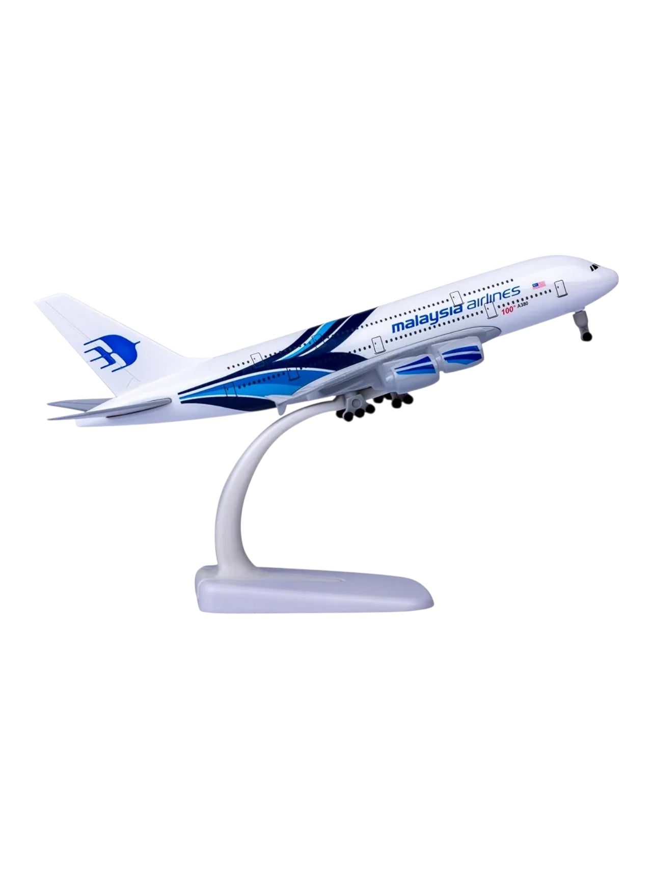 Aircraft Malaysia Airlines A380 Airbus 9H-HNF Diecast Airplane (No.304) Display Stand With Landing Wheels 20cm" Scale