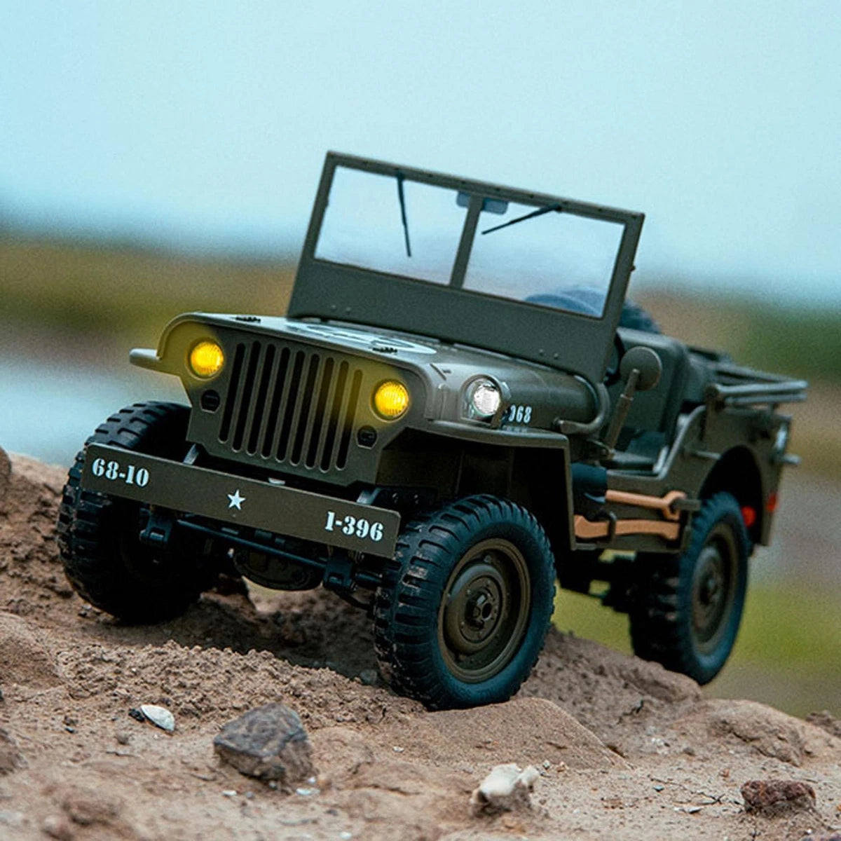 Remote Control Truck, RC Willys Military Jeep Car 1/12 Scale with Rechargeable Battery 2.4Ghz 4x4 Off-Road Remote-Control Crawler Vehicle