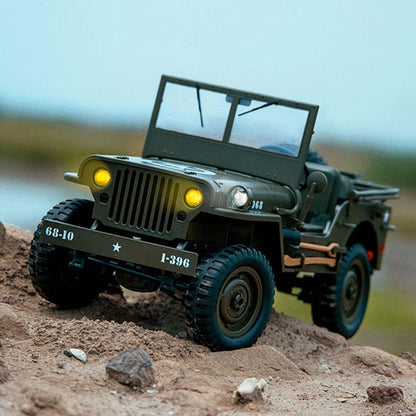 Remote Control Truck, RC Willys Military Jeep Car 1/12 Scale with Rechargeable Battery 2.4Ghz 4x4 Off-Road Remote-Control Crawler Vehicle